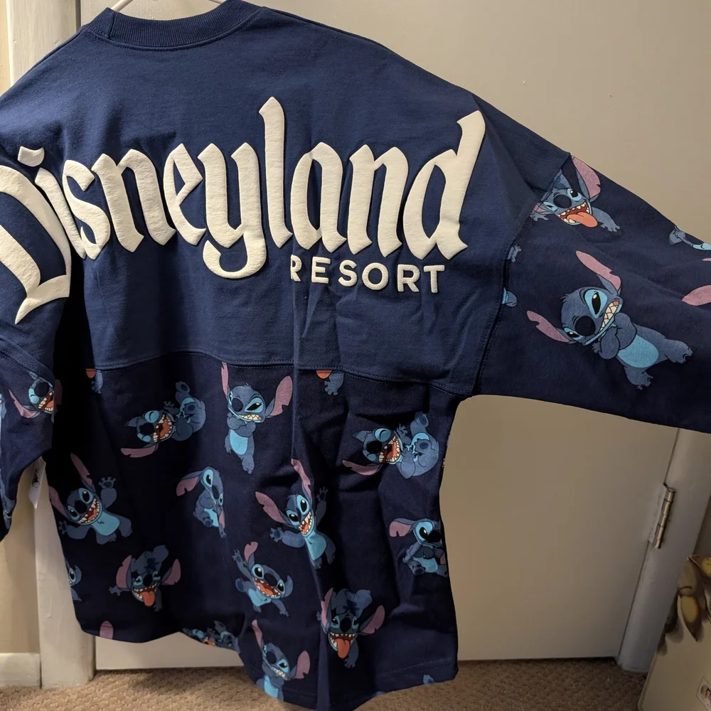 Disney Unisex Spirit Jersey Blue Stitch Long Sleeve Shirt Unisex NWT - Picture 5 of 9